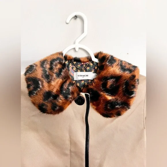 NWOT Coach Leather Trim Coat Size 00/ XS Jacket - Picture 4 of 9